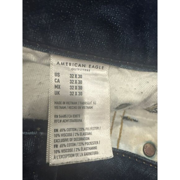 American Eagle Mens Original Straight Jeans 32x29 Next Level Airflex Blue Denim - Picture 5 of 6